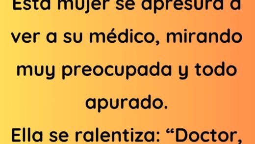 Esta mujer se apresura a ver a su médico