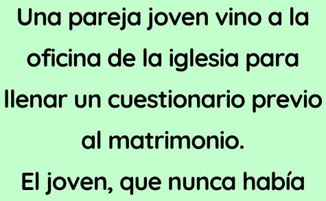 Una joven pareja entro a la oficina de la iglesia