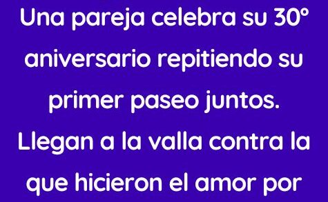 Una pareja celebra su 30 aniversario