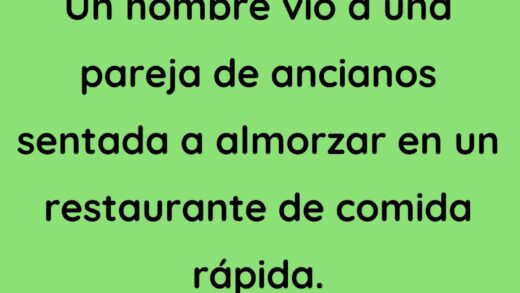 Una pareja de ancianos sentada en un restaurante de comida rapida